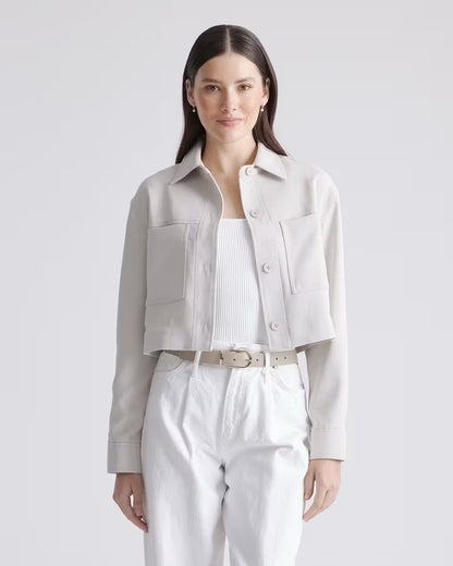 Stretch Crepe Cropped Jacket - US 3540