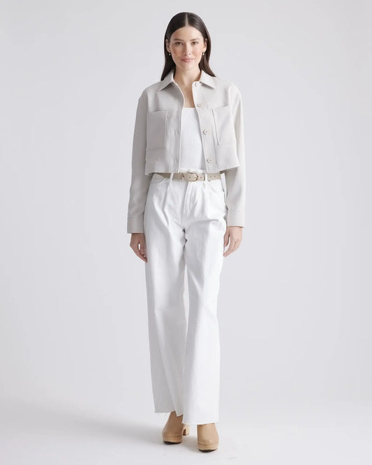Stretch Crepe Cropped Jacket - US 3540