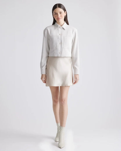 Stretch Crepe Cropped Jacket - US 3540