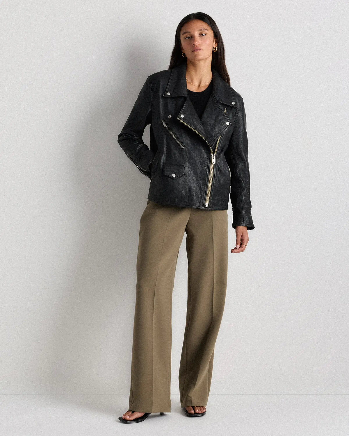 100% Leather Oversized Biker Jacket - US 3927