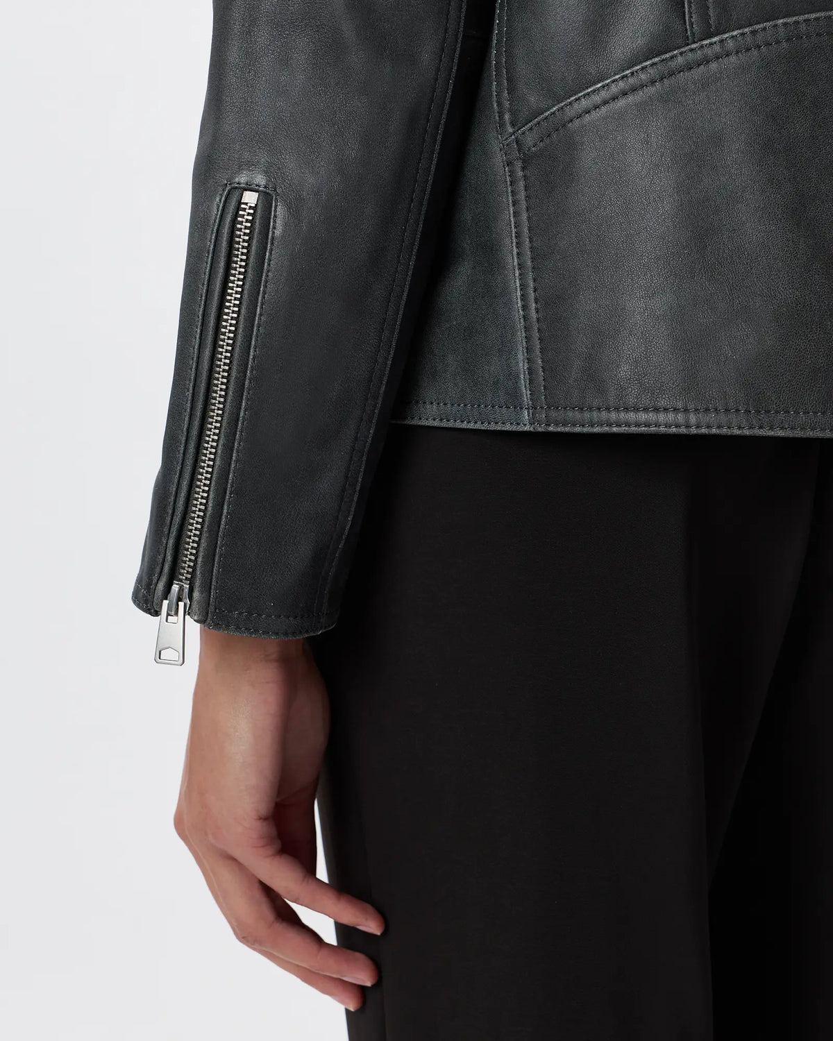 100% Leather Oversized Biker Jacket - US 1029