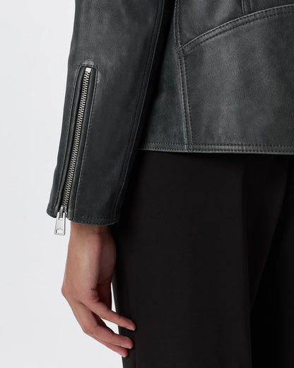 100% Leather Oversized Biker Jacket - US 1029