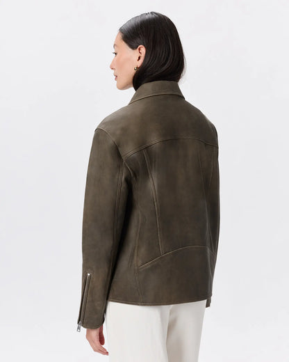 100% Leather Oversized Biker Jacket - US 7980