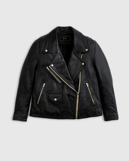 100% Leather Oversized Biker Jacket - US 3927