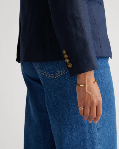 100% European Linen Structured Blazer - US 1248