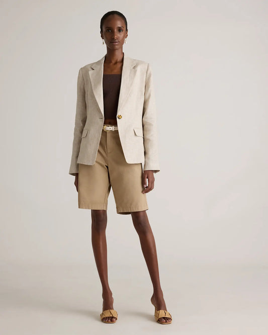 100% European Linen Structured Blazer - US 4571