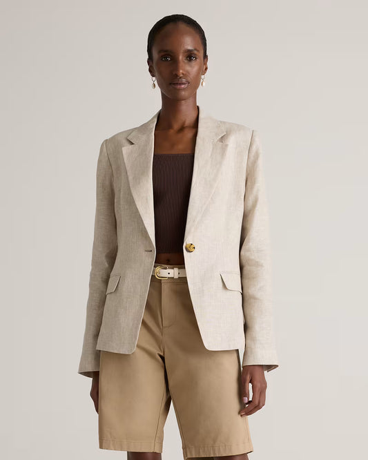 100% European Linen Structured Blazer - US 4571
