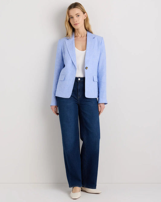 100% European Linen Structured Blazer - US 6517