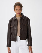 100% Leather Cropped Jacket - US 0853