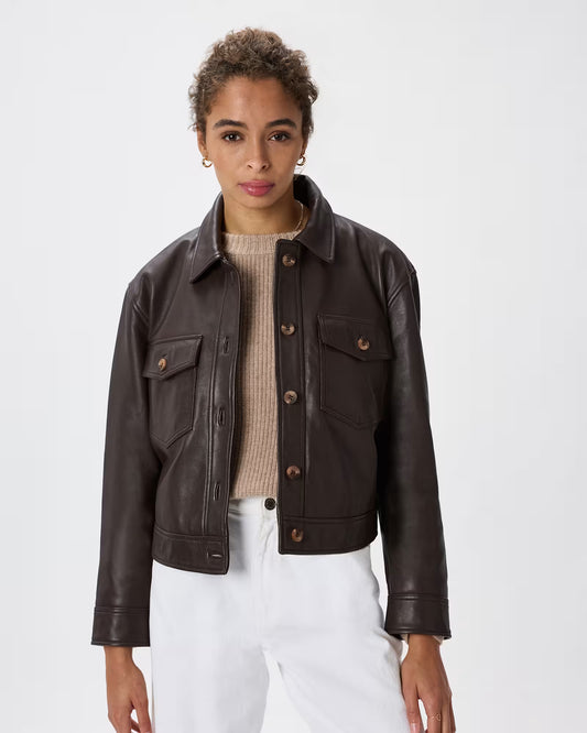 100% Leather Cropped Jacket - US 0853