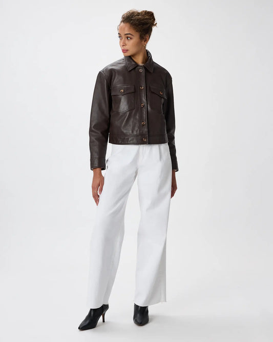100% Leather Cropped Jacket - US 0853