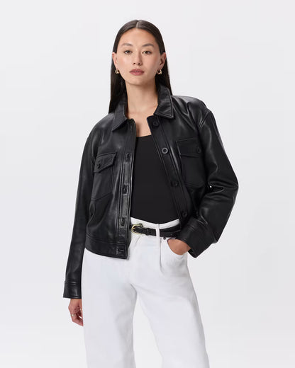 100% Leather Cropped Jacket - US 4351