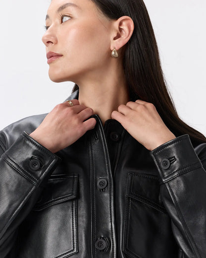 100% Leather Cropped Jacket - US 4351