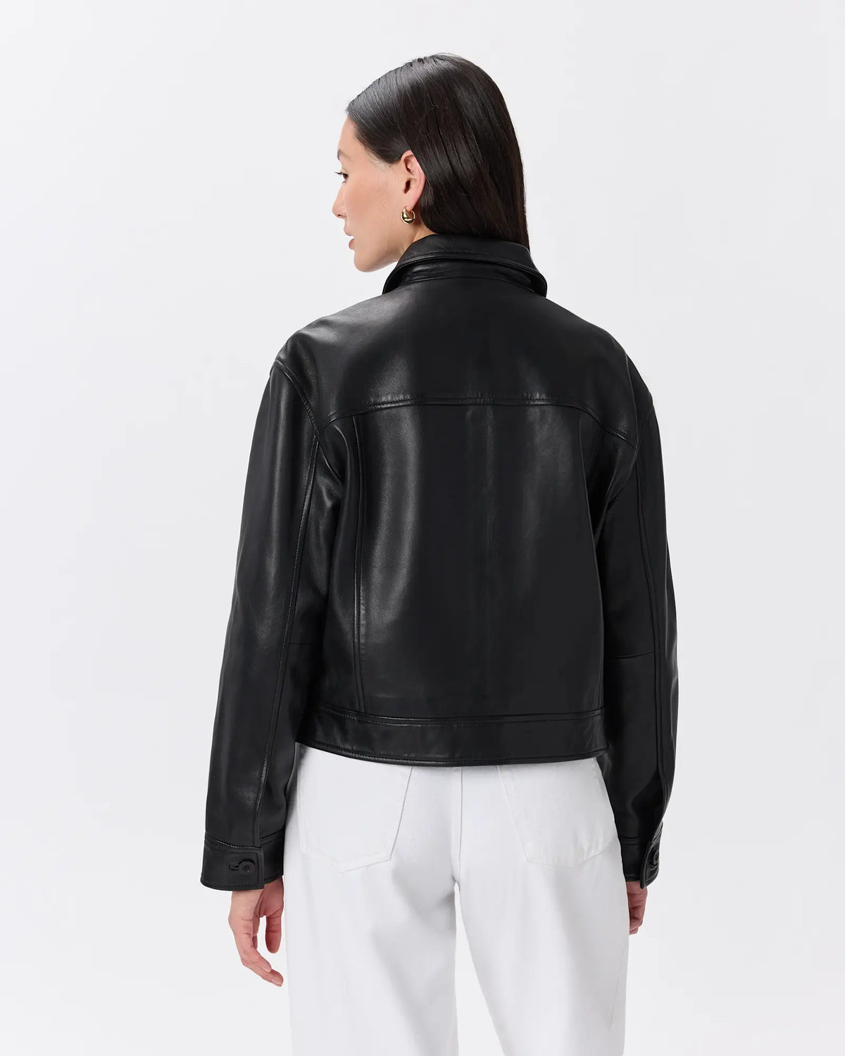 100% Leather Cropped Jacket - US 4351
