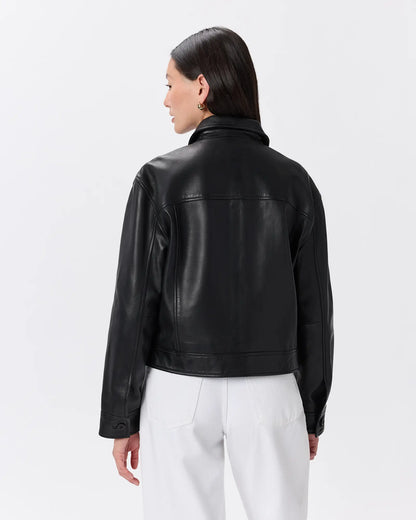 100% Leather Cropped Jacket - US 4351