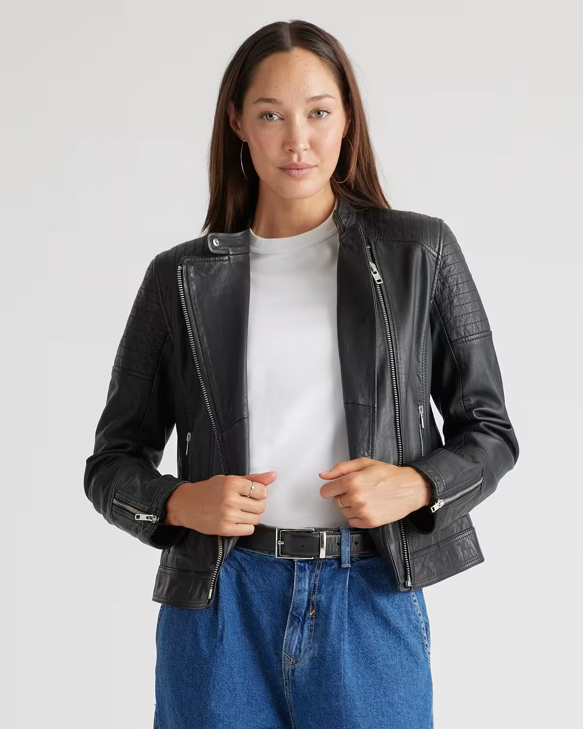 100% Leather Café Racer Jacket - US 3314