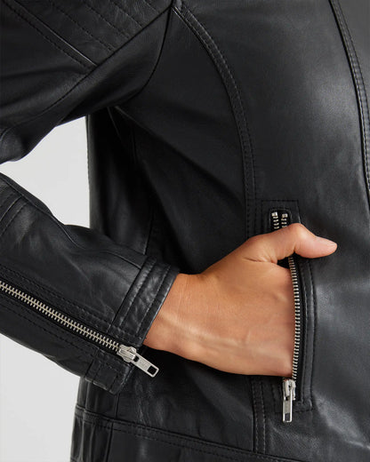 100% Leather Café Racer Jacket - US 3314