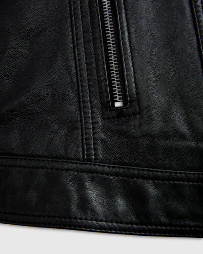 100% Leather Café Racer Jacket - US 3314