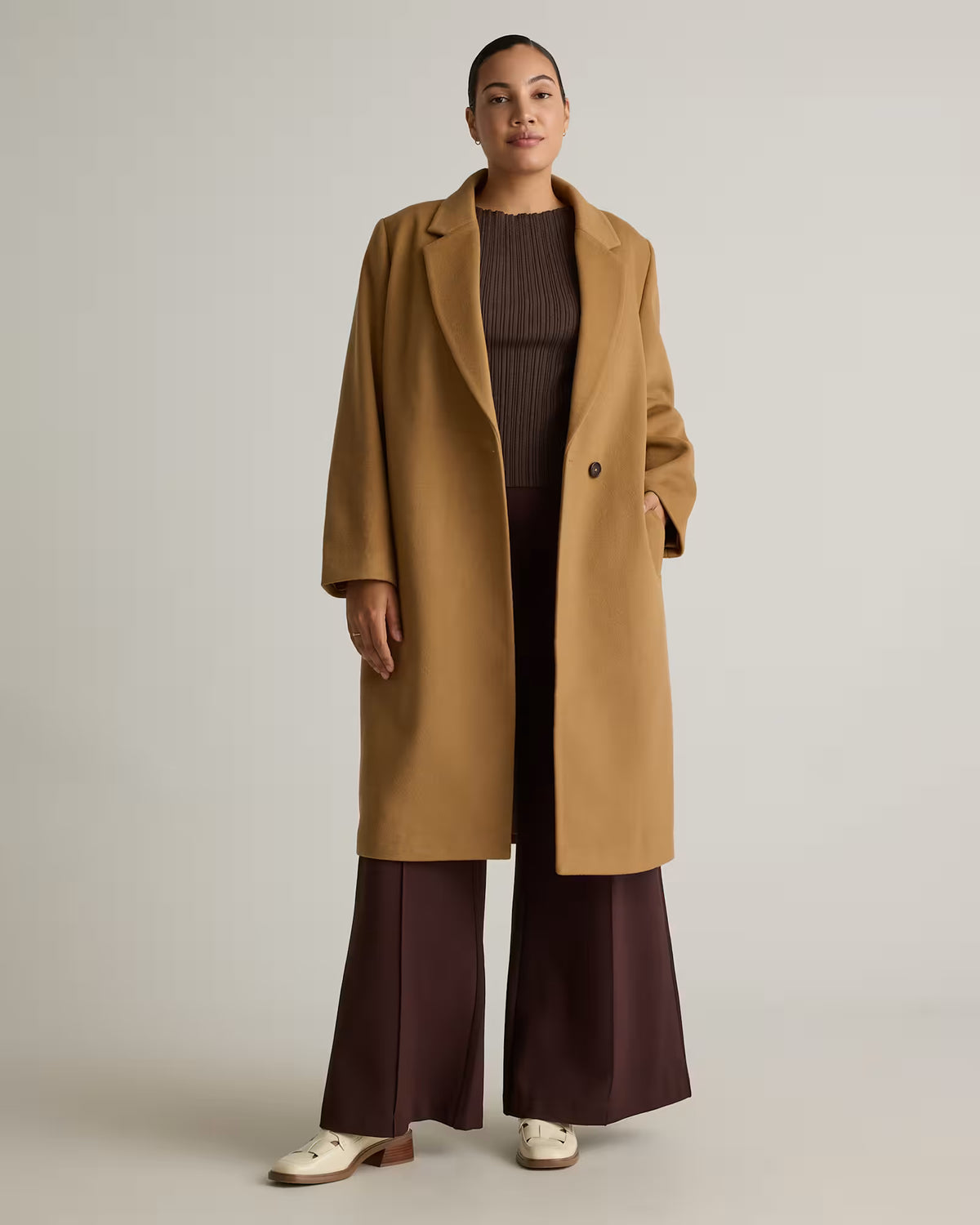 Italian Wool Classic Single-Breasted Coat - US 5745