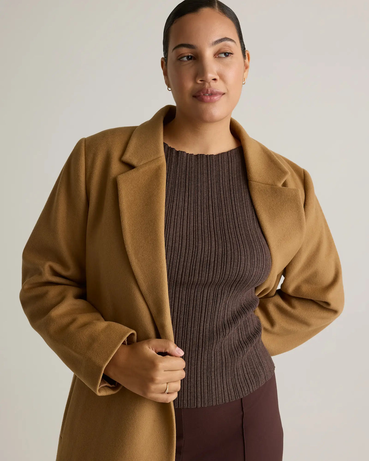 Italian Wool Classic Single-Breasted Coat - US 5745