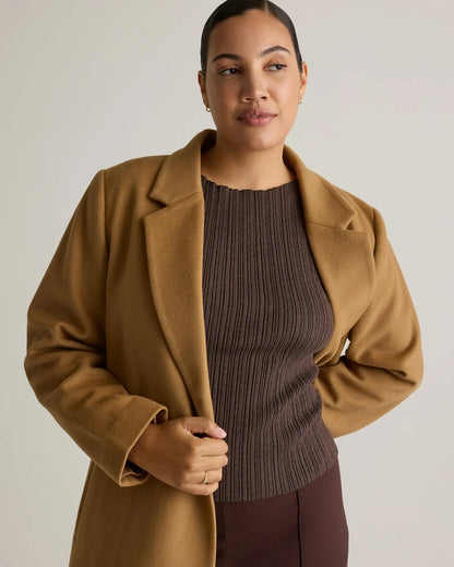 Italian Wool Classic Single-Breasted Coat - US 5745