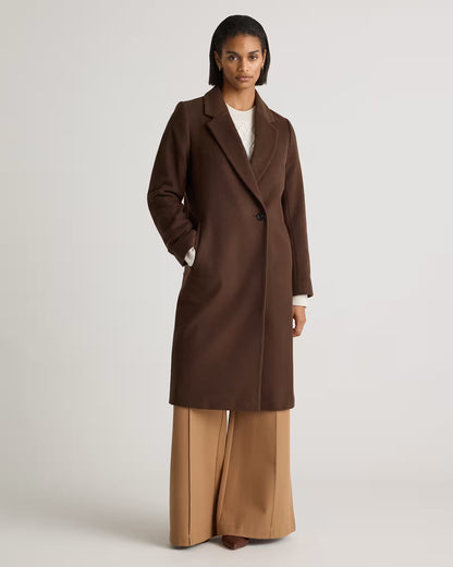 Italian Wool Classic Single-Breasted Coat - US 6621