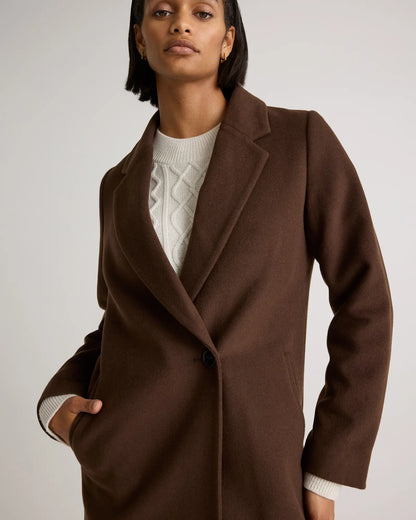 Italian Wool Classic Single-Breasted Coat - US 6621