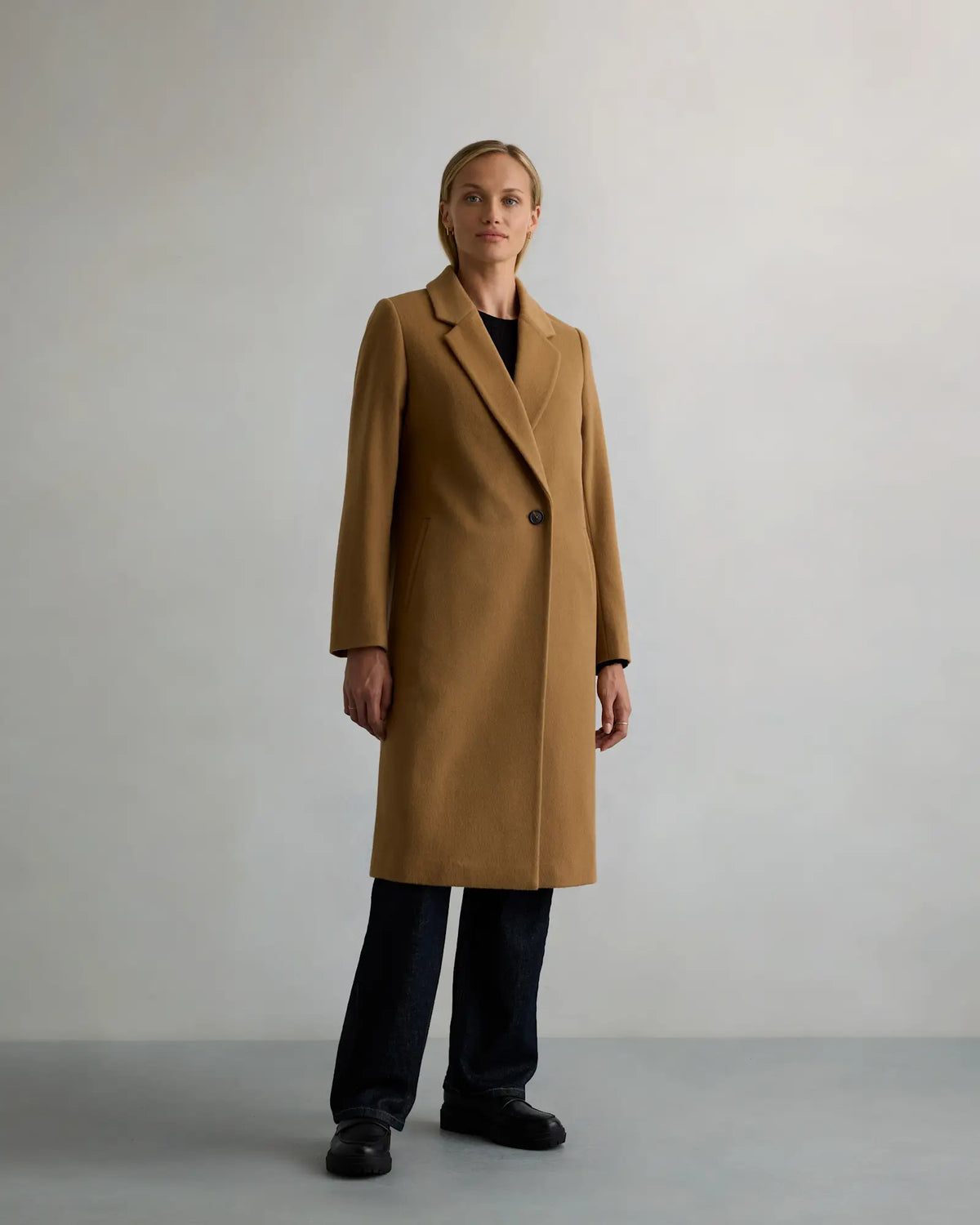 Italian Wool Classic Single-Breasted Coat - US 5745