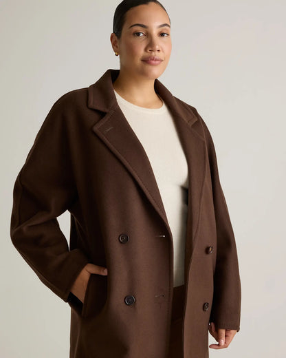 Italian Wool Double-Breasted Slouch Coat - US 7322