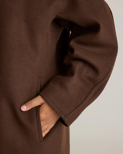 Italian Wool Double-Breasted Slouch Coat - US 7322