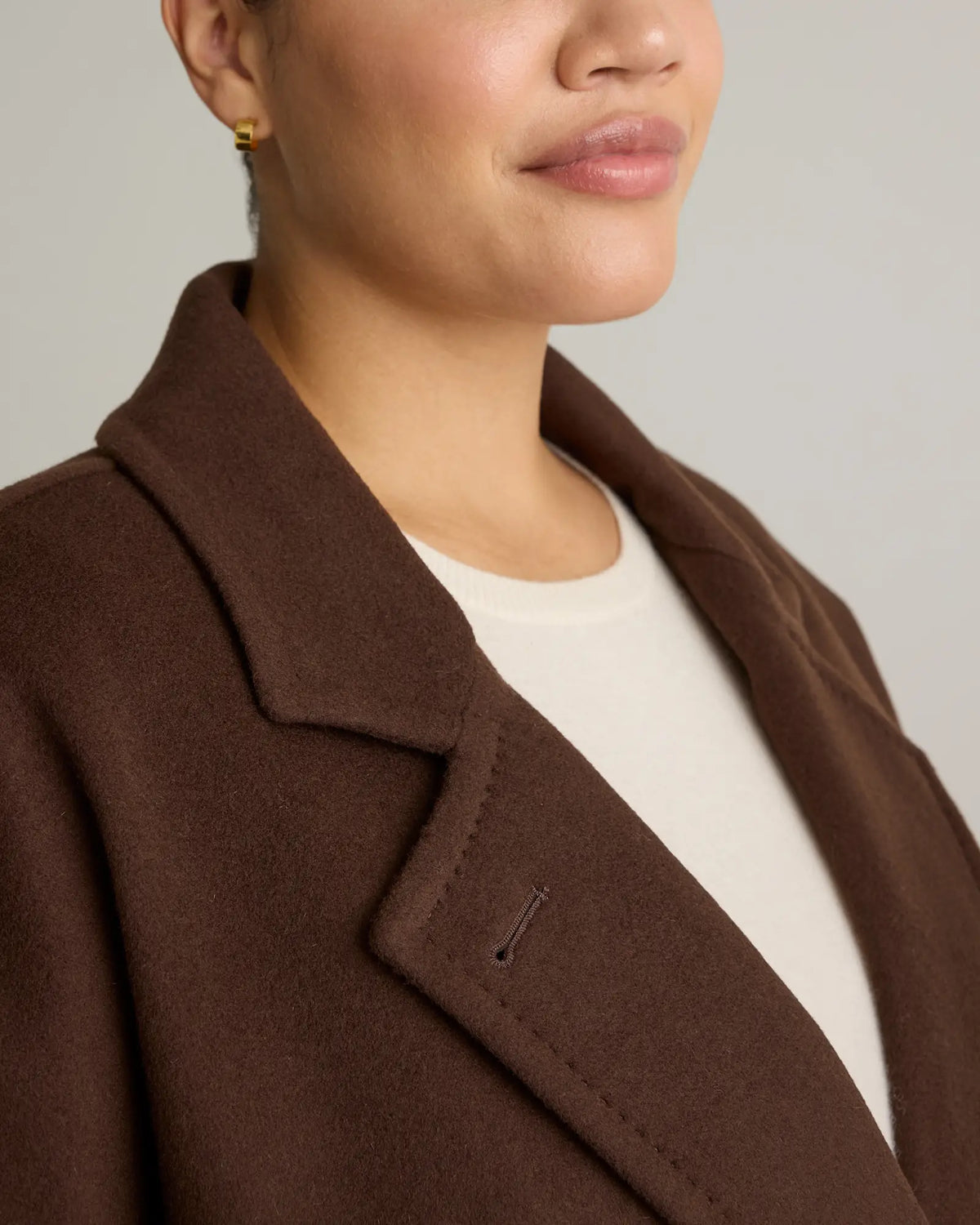 Italian Wool Double-Breasted Slouch Coat - US 7322