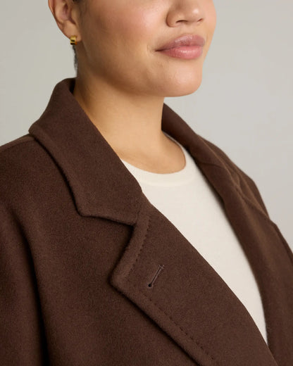 Italian Wool Double-Breasted Slouch Coat - US 7322