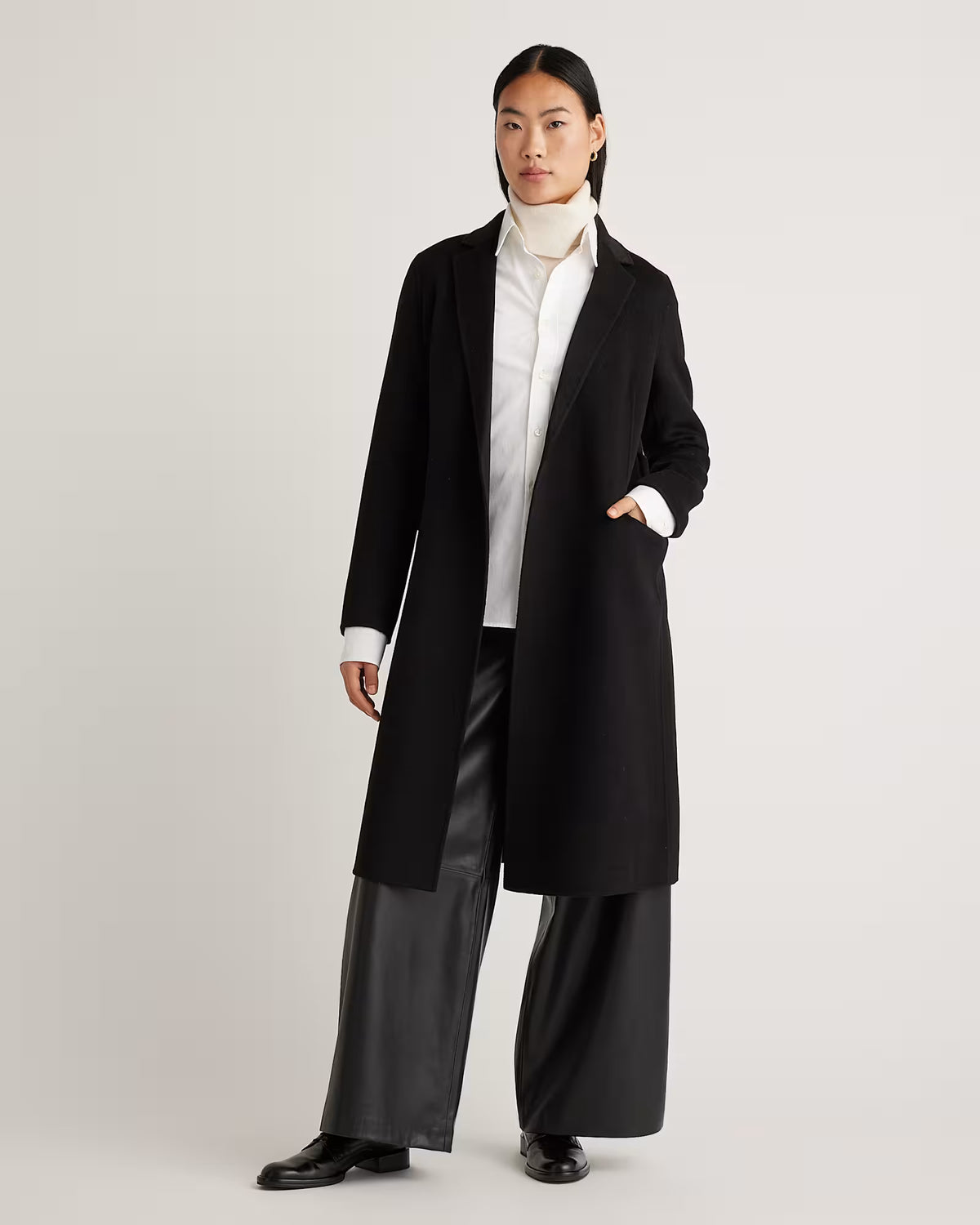 100% Mongolian Cashmere Double-Faced Wrap Coat - US 3960