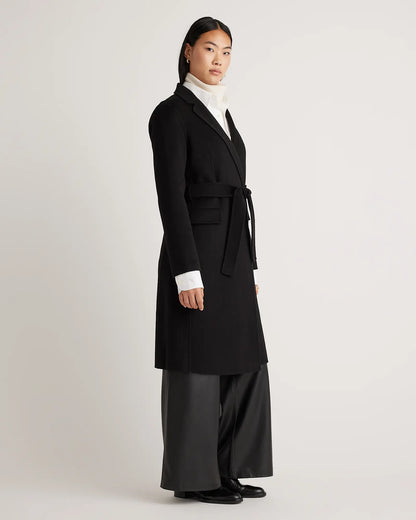 100% Mongolian Cashmere Double-Faced Wrap Coat - US 3960