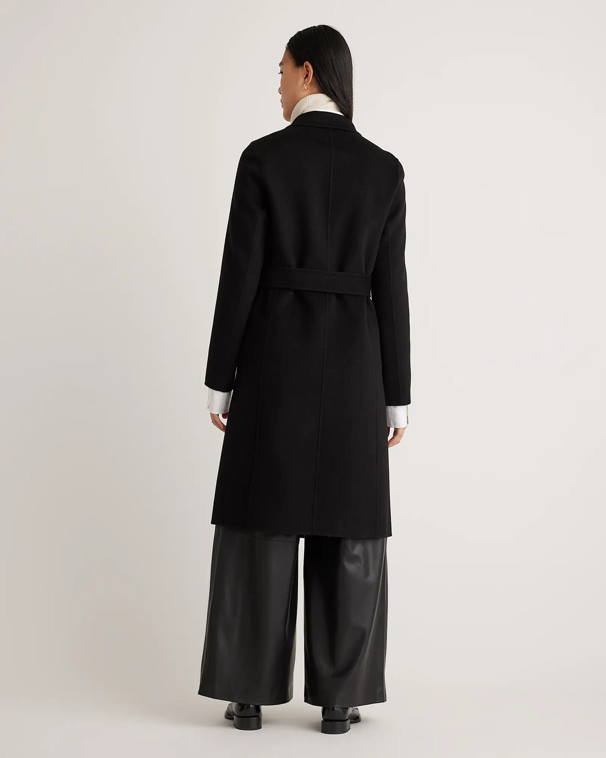 100% Mongolian Cashmere Double-Faced Wrap Coat - US 3960