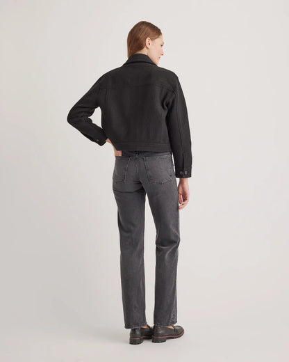 100% Merino Wool Cropped Shirt Jacket - US 2342