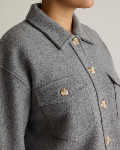 100% Merino Wool Cropped Shirt Jacket - US 5857