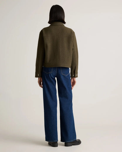 100% Merino Wool Cropped Shirt Jacket - US 8001