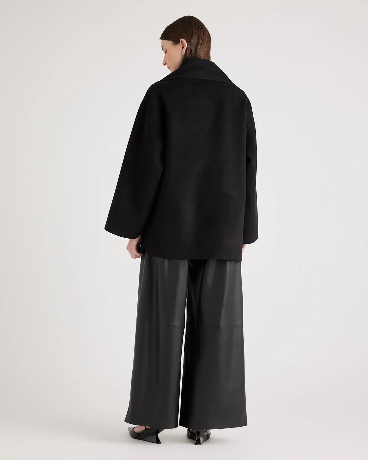 Double-Faced Merino Wool Scarf Coat - US 8184