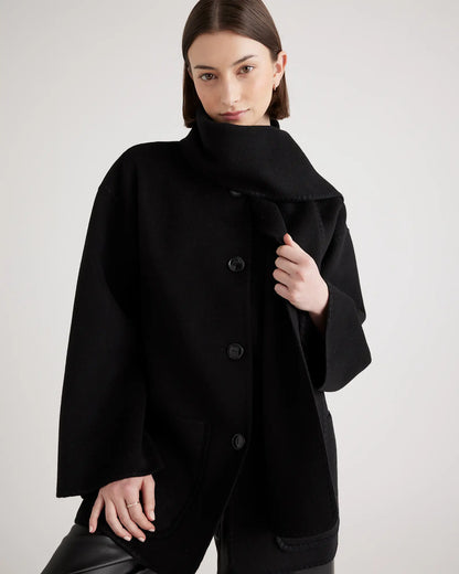 Double-Faced Merino Wool Scarf Coat - US 8184
