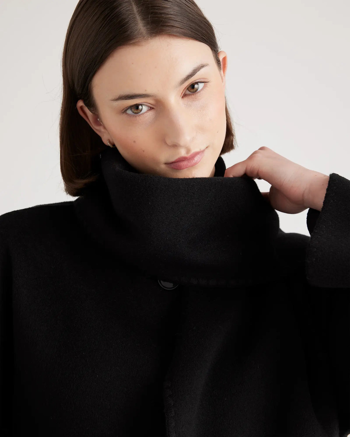 Double-Faced Merino Wool Scarf Coat - US 8184