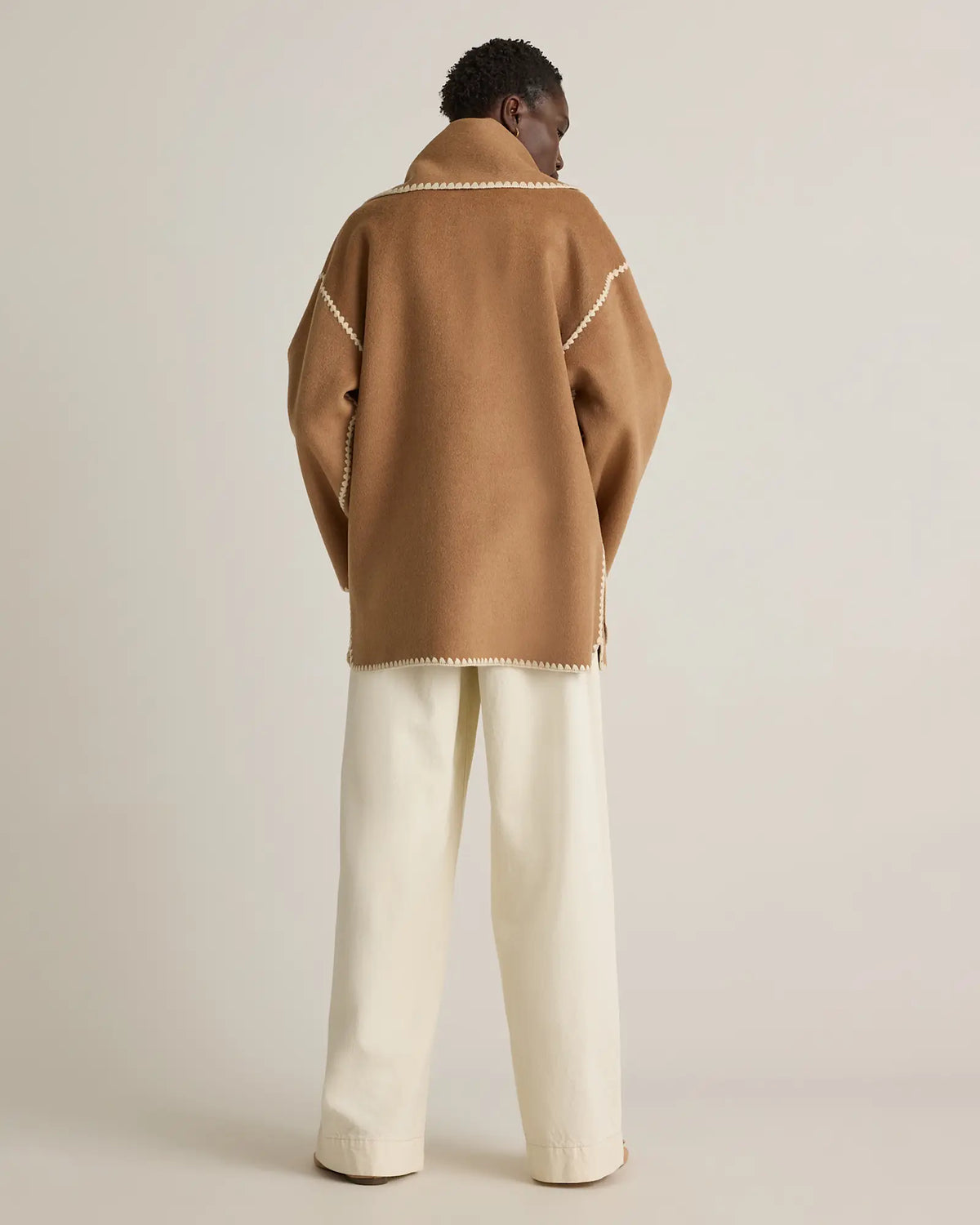 Double-Faced Merino Wool Scarf Coat - US 2349
