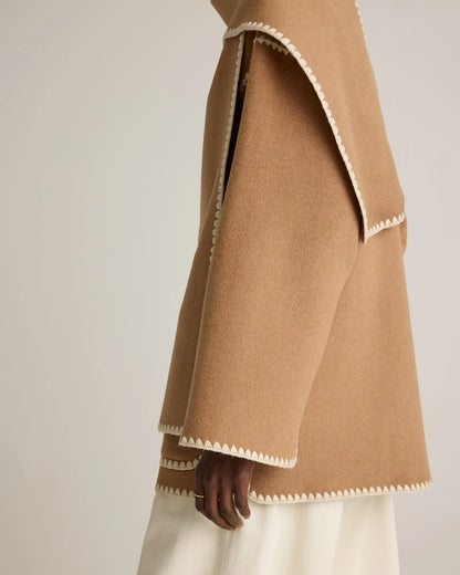 Double-Faced Merino Wool Scarf Coat - US 2349