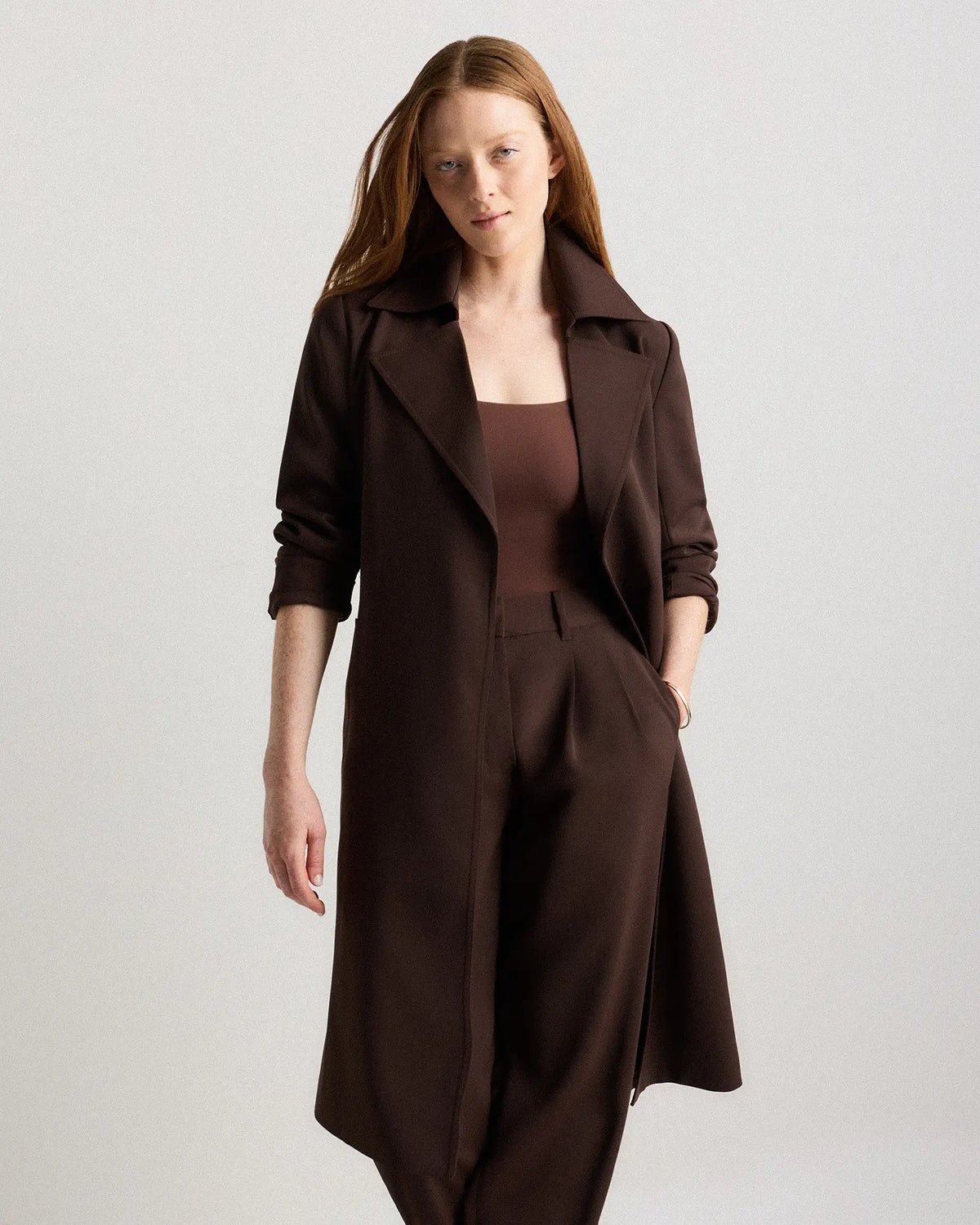 Stretch Crepe Trench Coat - US 5035