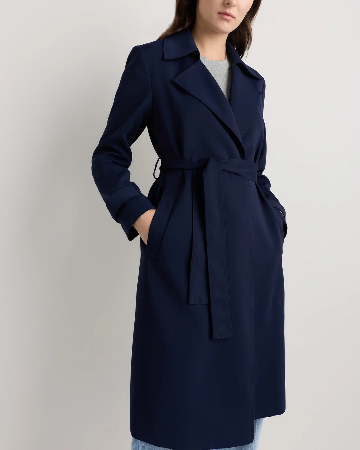 Stretch Crepe Trench Coat - US 8637