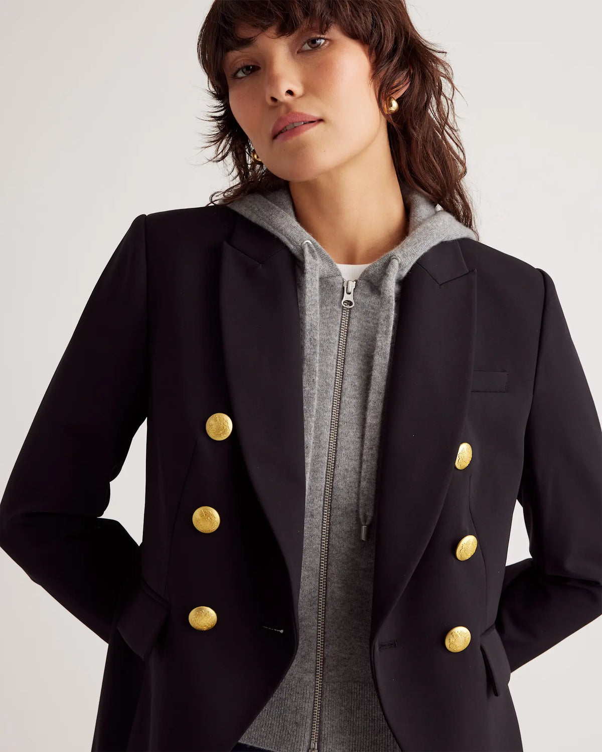 100% Mongolian Cashmere Hoodie Blazer Insert - US 3643