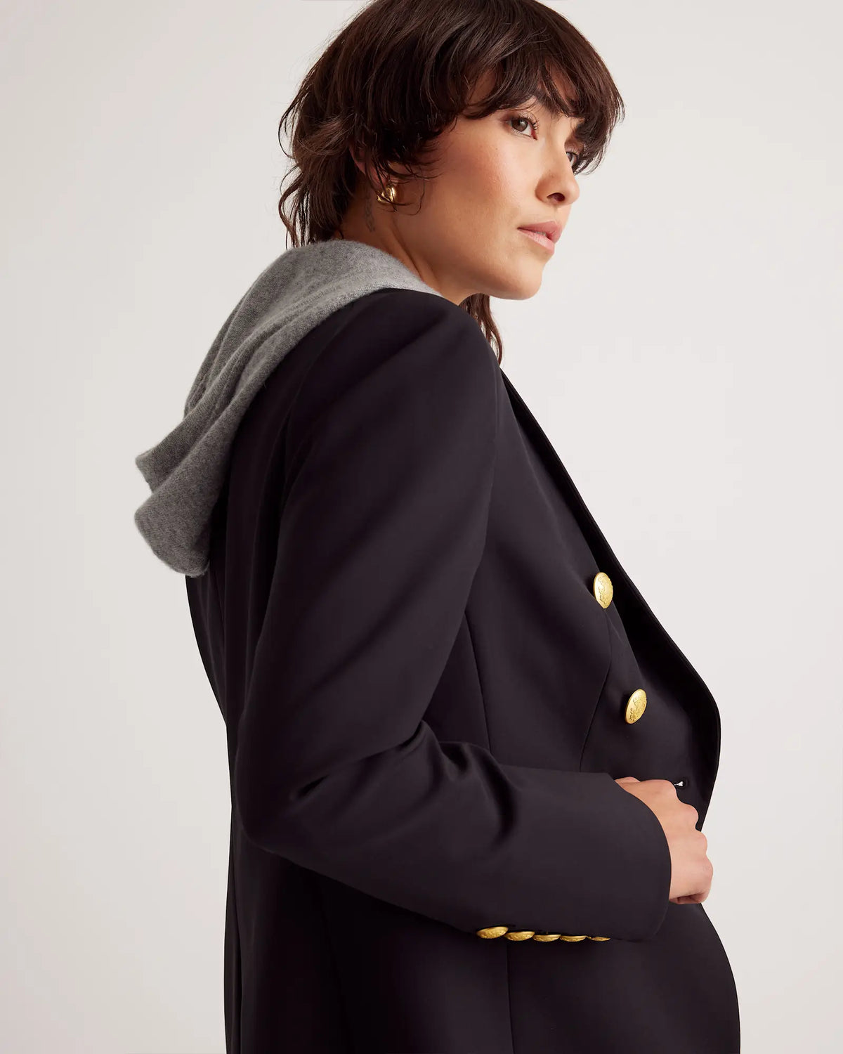 100% Mongolian Cashmere Hoodie Blazer Insert - US 3643