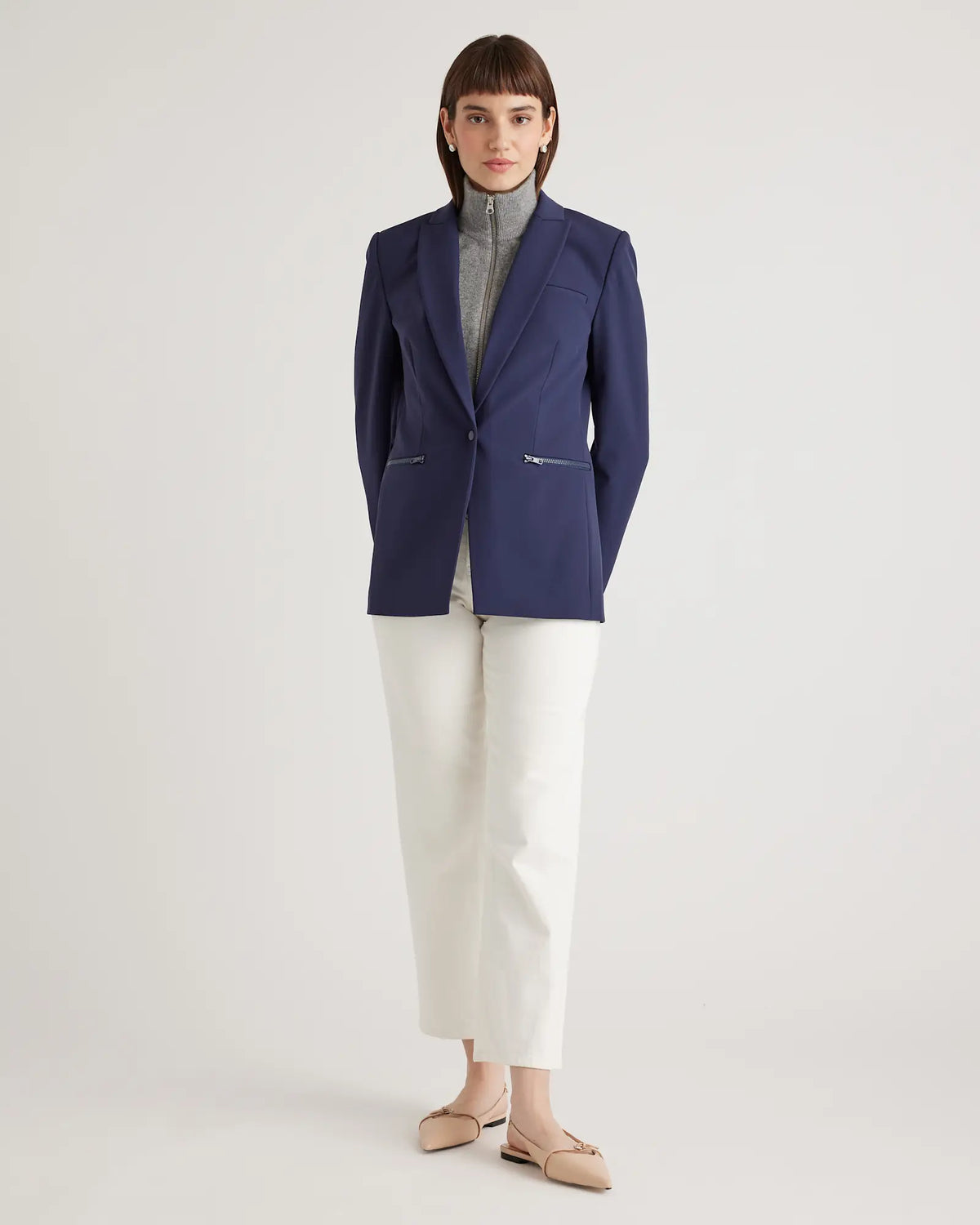 100% Mongolian Cashmere Ribbed Collar Blazer Insert - US 8532
