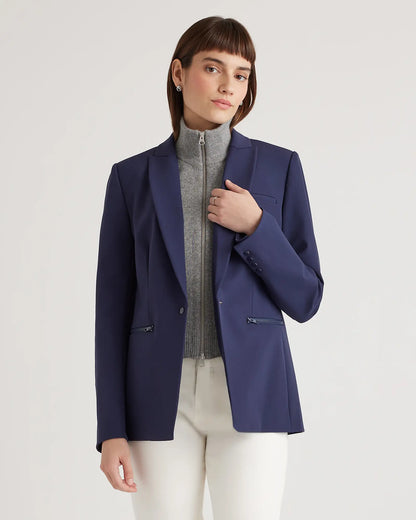 100% Mongolian Cashmere Ribbed Collar Blazer Insert - US 8532