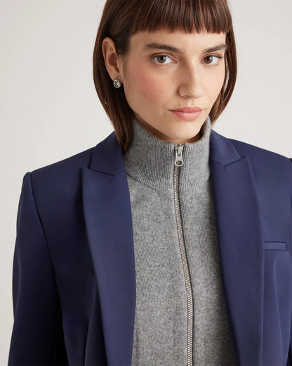 100% Mongolian Cashmere Ribbed Collar Blazer Insert - US 8532